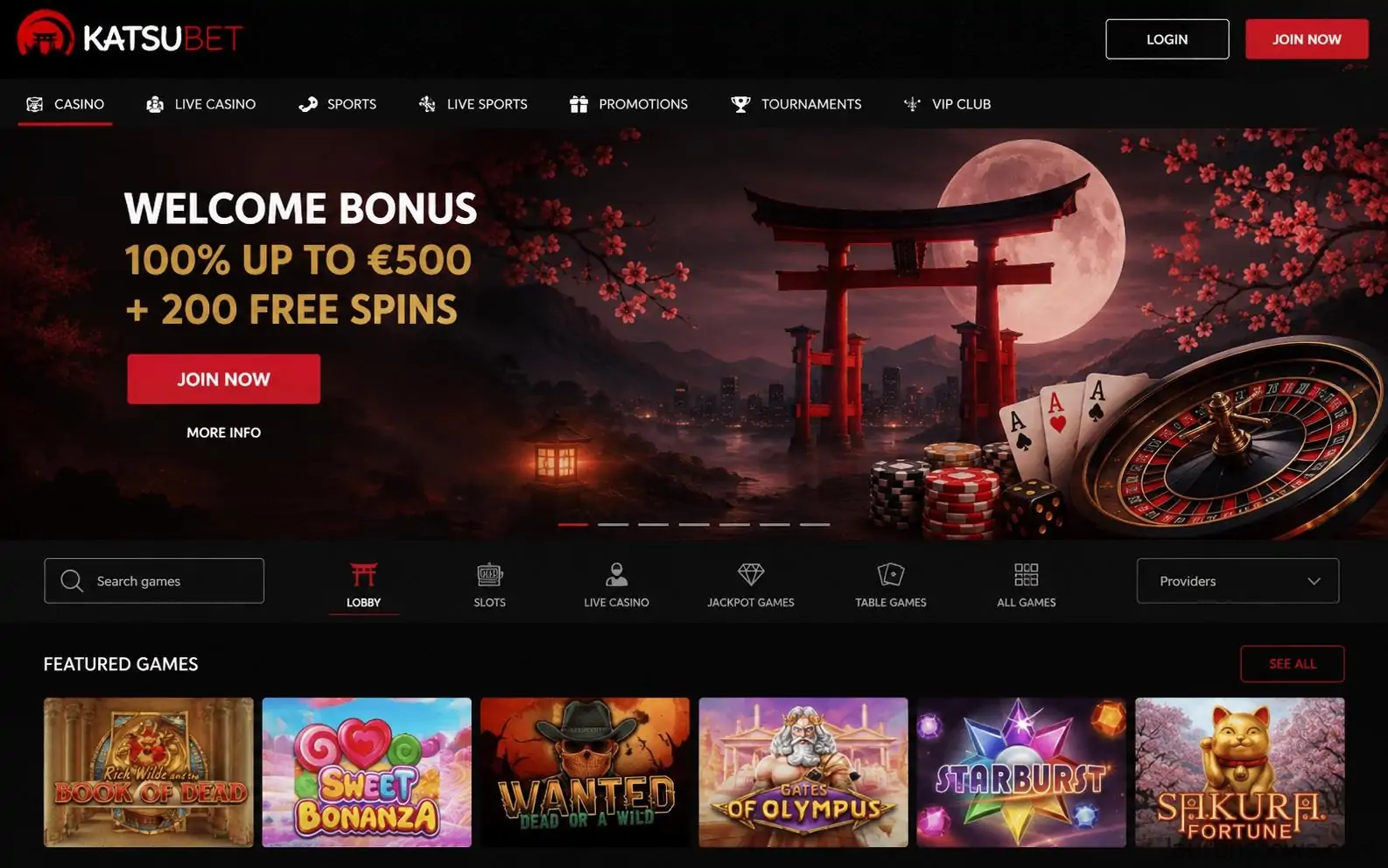 Katsubet casino homepage