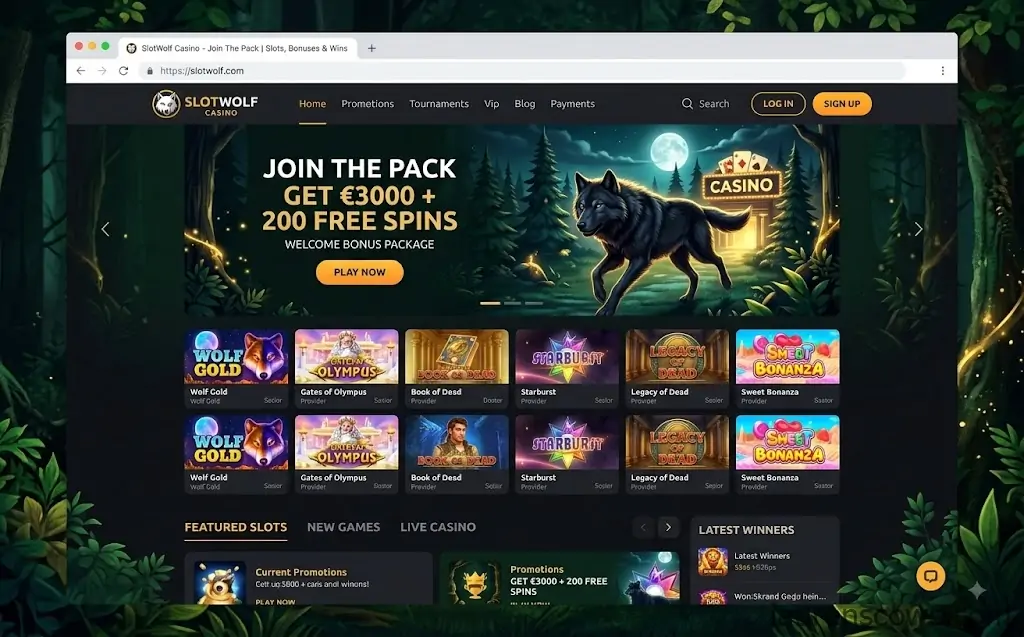 SlotWolf casino homepage