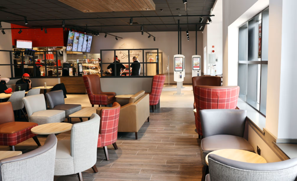 Inside the Tim Hortons store in Aintree Liverpool