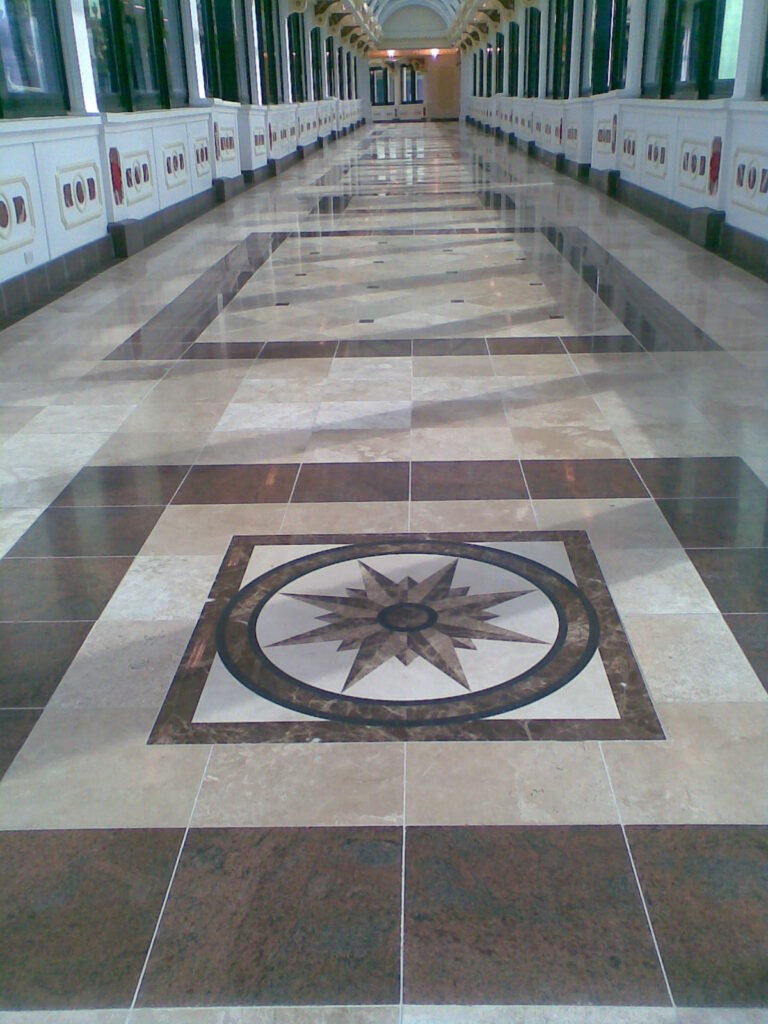 Hard-wearing ceramic flooring designed for busy commercial spaces